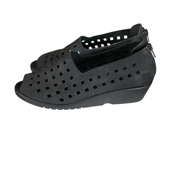 Zante Made in Italy Black Women's Zipper Peep Toe Sneakers Shoes EU 41/ US 9.5 - Picture 6 of 12